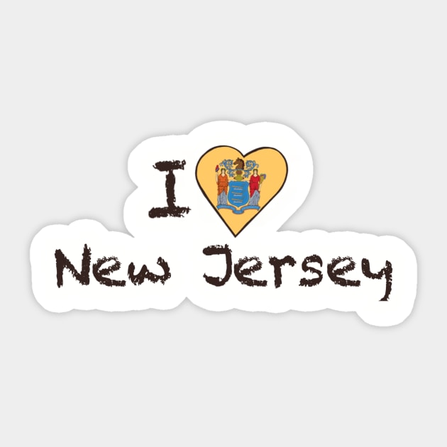 I Love New Jersey Sticker by JellyFish92